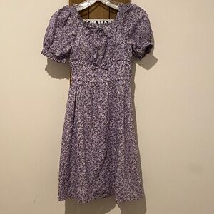 Crewcuts Purple Floral Kids Casual Dress